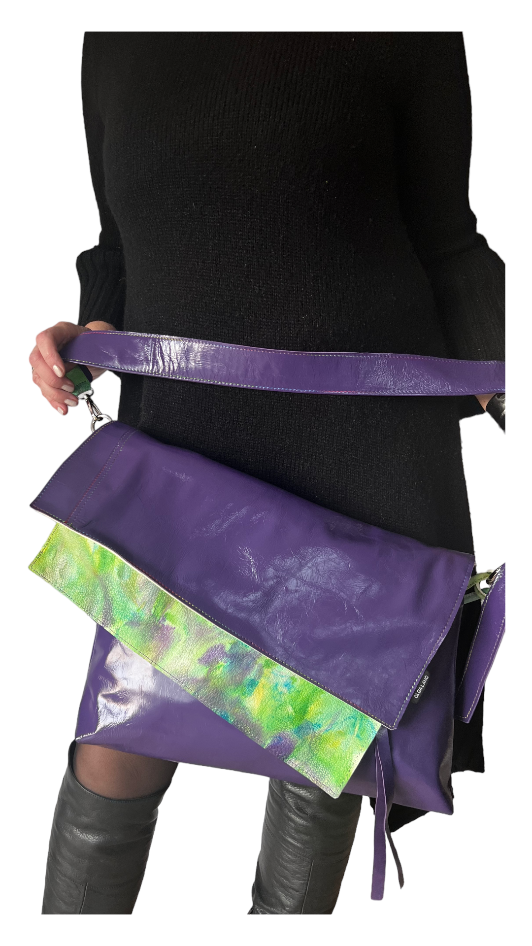 JUMBO BAG Purple handpaint No: 110109