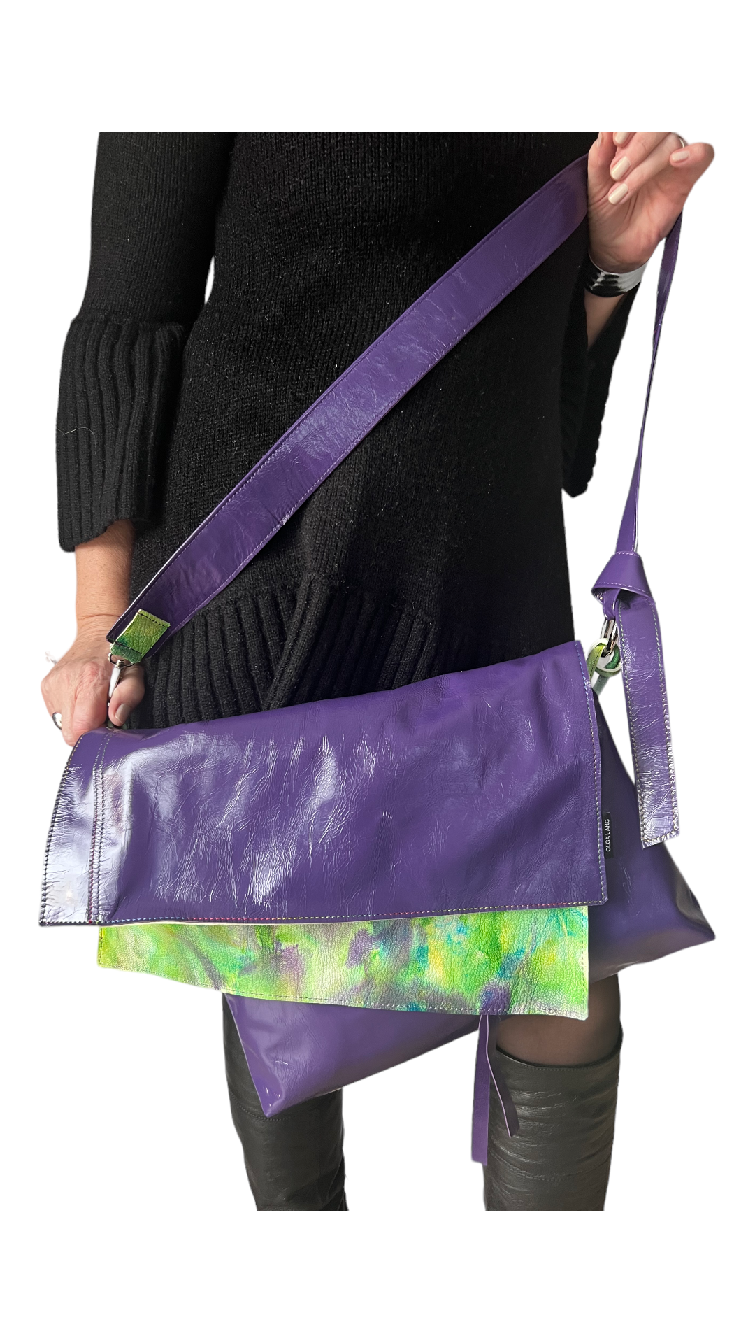 JUMBO BAG Purple handpaint No: 110109