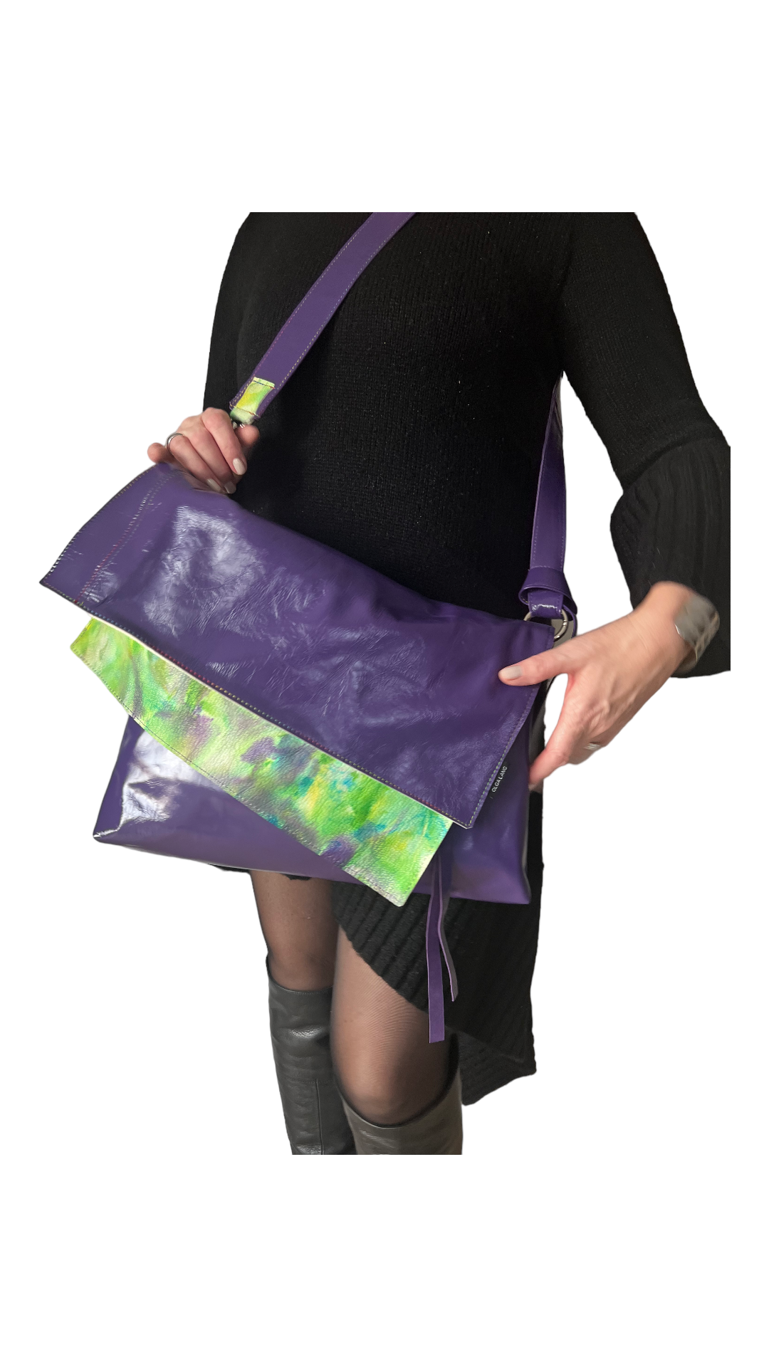 JUMBO BAG Purple handpaint  No: 110109