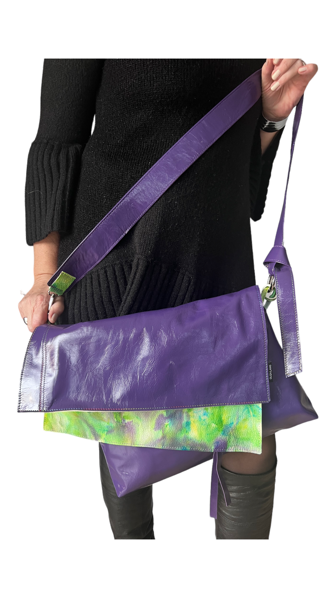 JUMBO BAG Purple handpaint  No: 110109