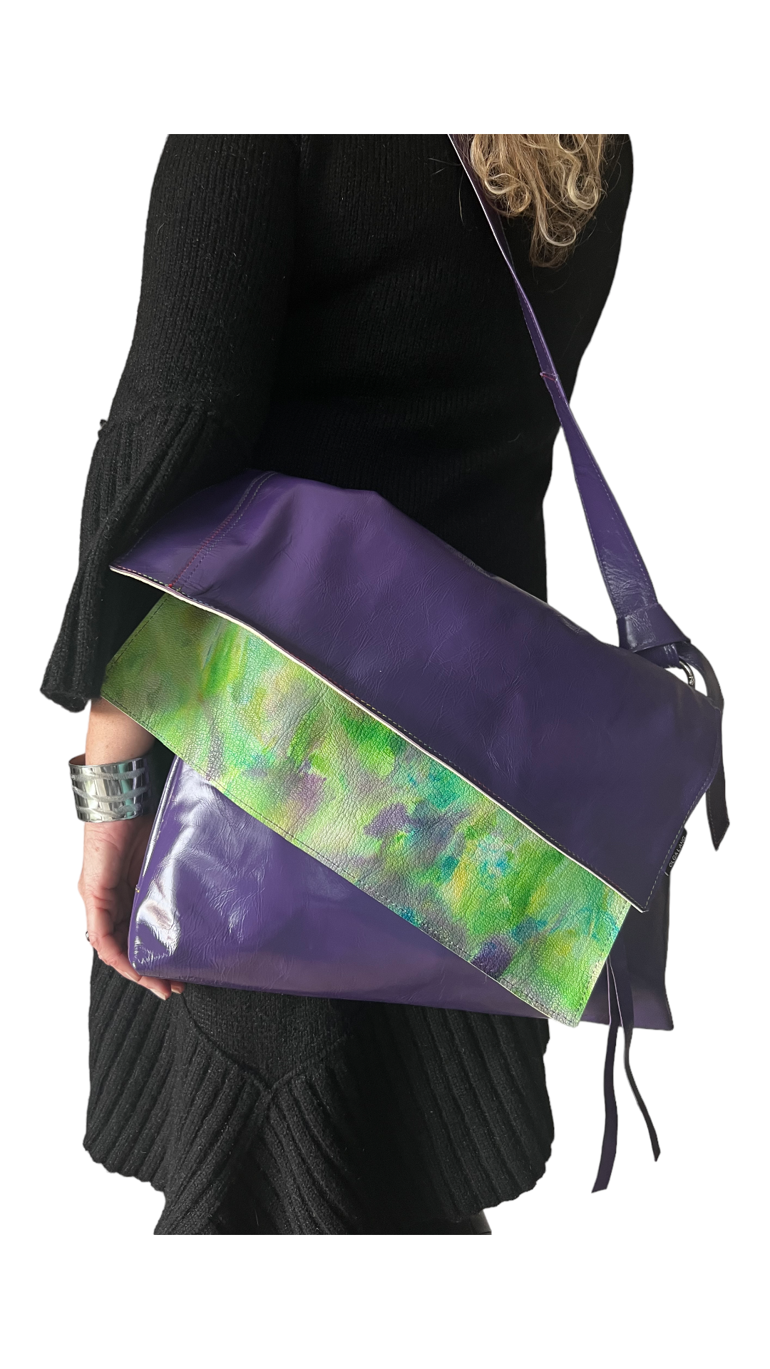 JUMBO BAG Purple handpaint  No: 110109